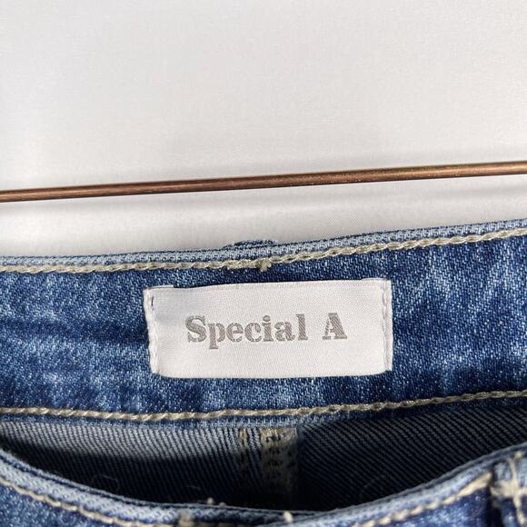 Special A Juniors Size 3 Skinny Jeans Raw Fray Hem Cotton Stretch Distressed - Picture 9 of 11